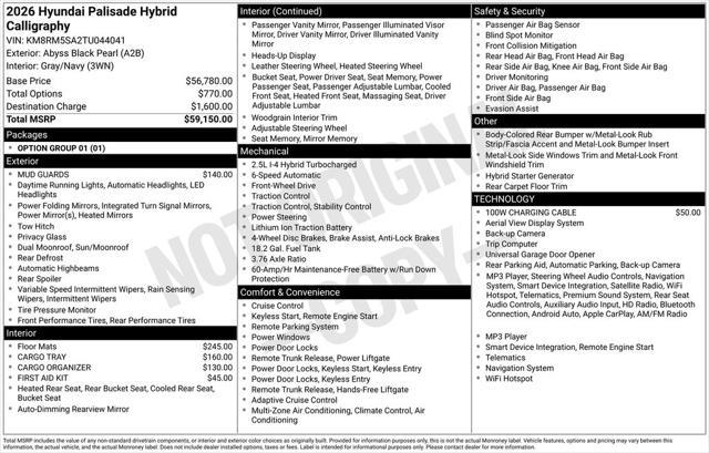 2026 Hyundai Palisade - $49,500