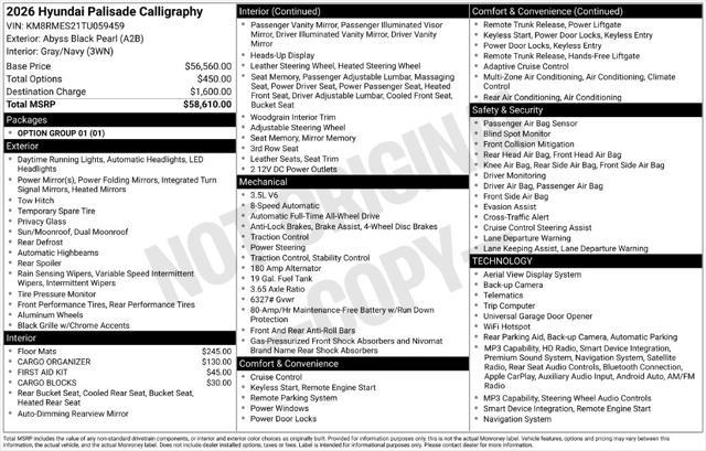 2026 Hyundai Palisade - $43,397