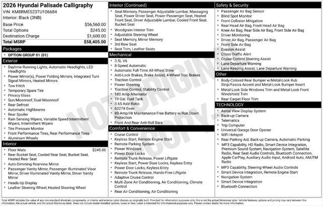 2026 Hyundai Palisade - $46,992