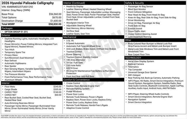 2026 Hyundai Palisade - $48,599