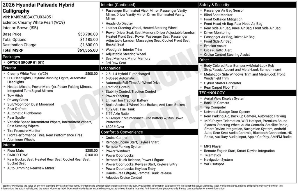 2026 Hyundai Palisade - $49,986