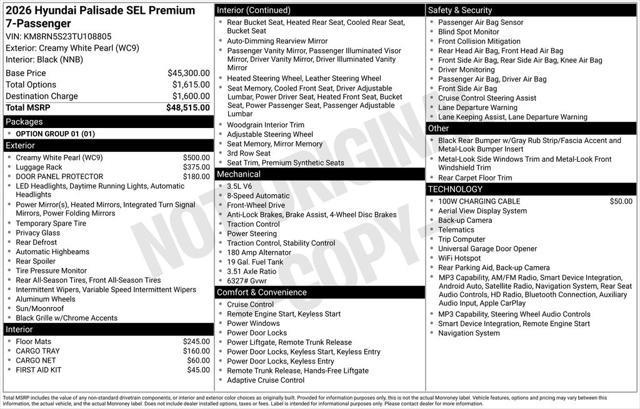 2026 Hyundai Palisade - $40,700