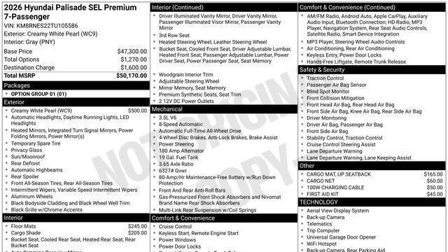 2026 Hyundai PALISADE SEL Premium