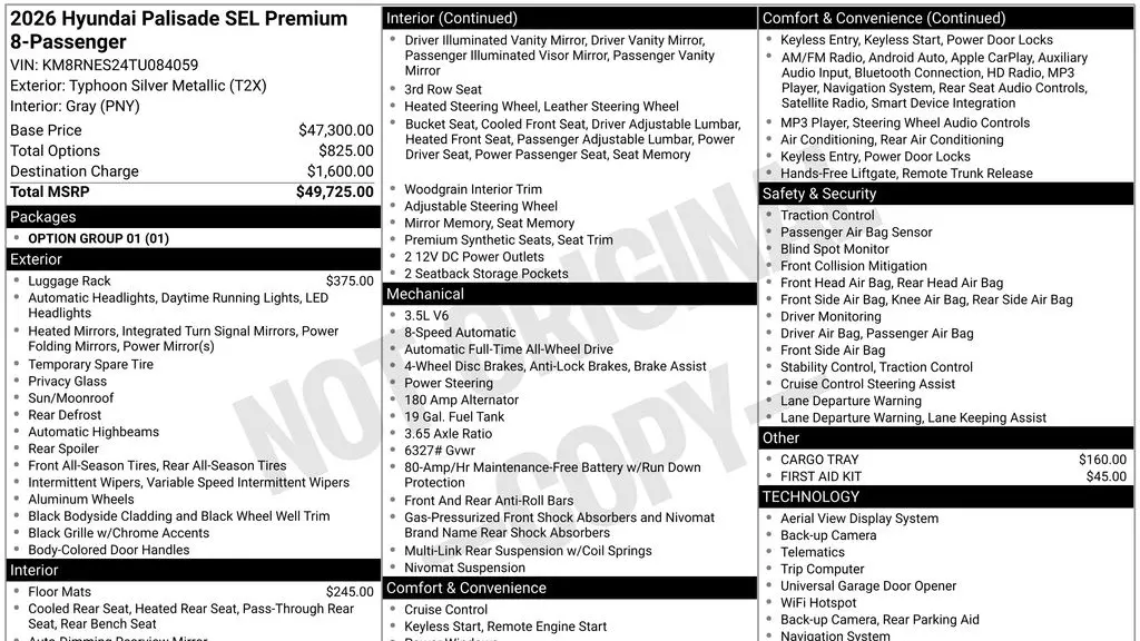 2026 Hyundai PALISADE SEL Premium