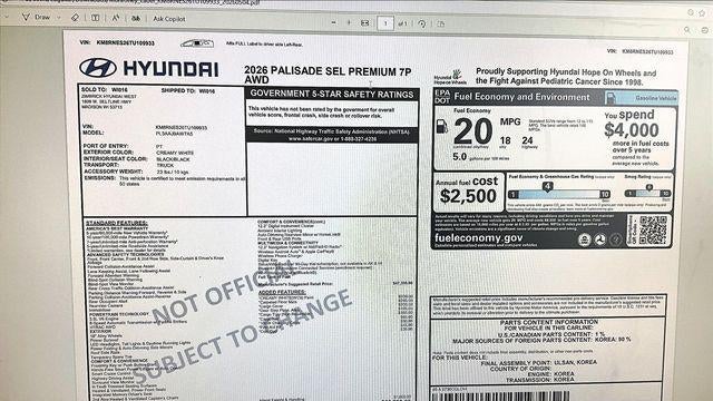 2026 Hyundai PALISADE SEL Premium