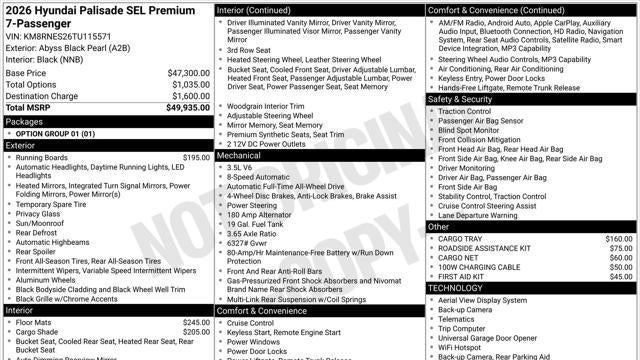 2026 Hyundai PALISADE SEL Premium