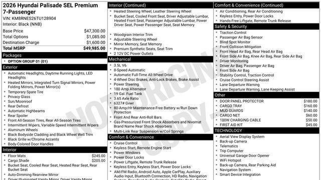 2026 Hyundai PALISADE SEL Premium