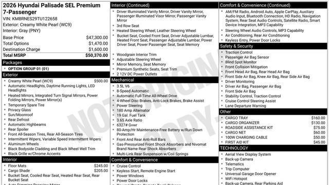 2026 Hyundai PALISADE SEL Premium