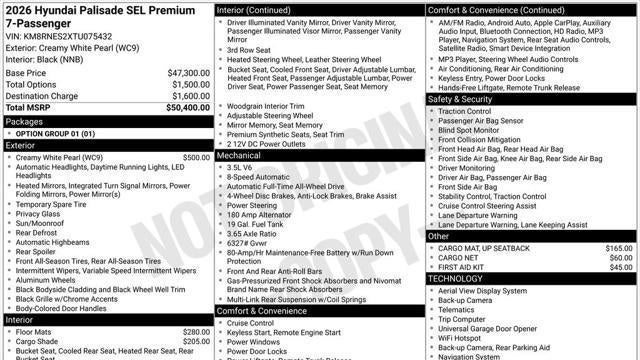 2026 Hyundai PALISADE SEL Premium
