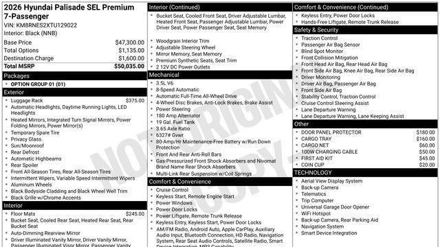 2026 Hyundai PALISADE SEL Premium