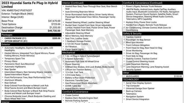 2023 Hyundai SANTA FE Plug-In Hybrid Limited