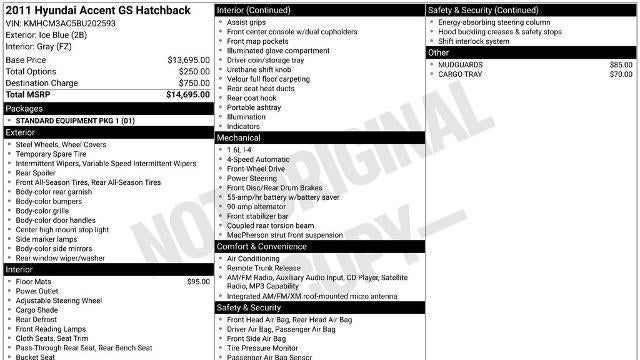 2011 Hyundai ACCENT GL