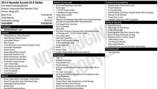 2014 Hyundai ACCENT GLS