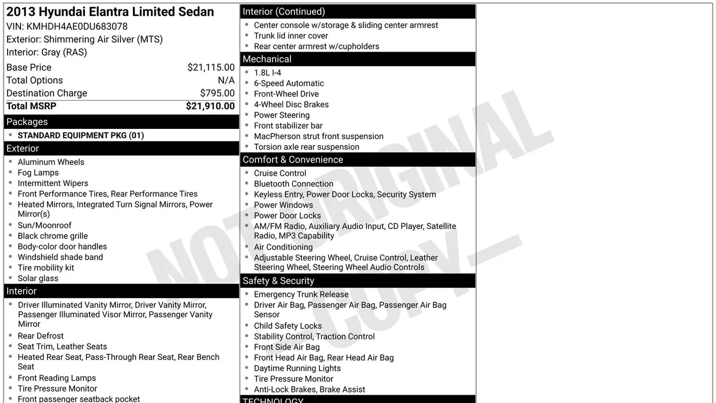 2013 Hyundai ELANTRA GLS