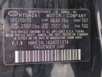 2016 Hyundai Sonata Hybrid SE 4DR Sedan