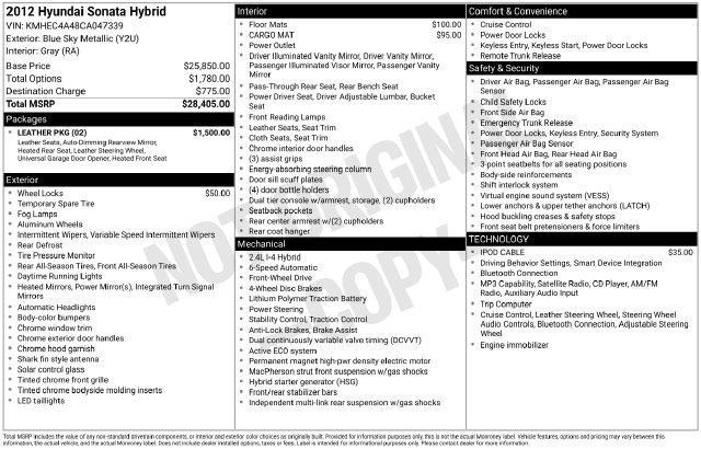 2012 Hyundai Sonata - $7,382