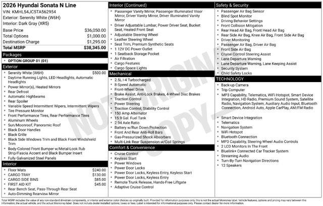 2026 Hyundai Sonata - $32,991