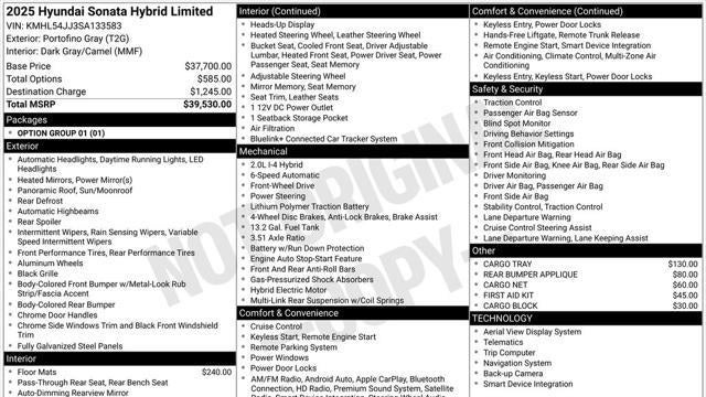 2025 Hyundai SONATA Hybrid Limited