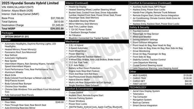 2025 Hyundai SONATA Hybrid Limited