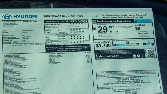 2026 Hyundai SONATA SEL Sport