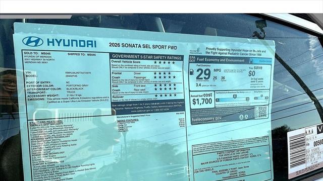 2026 Hyundai SONATA SEL Sport