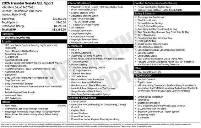 2026 Hyundai Sonata - $28,472