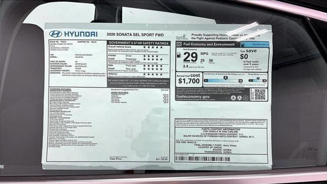 2026 Hyundai SONATA SEL Sport