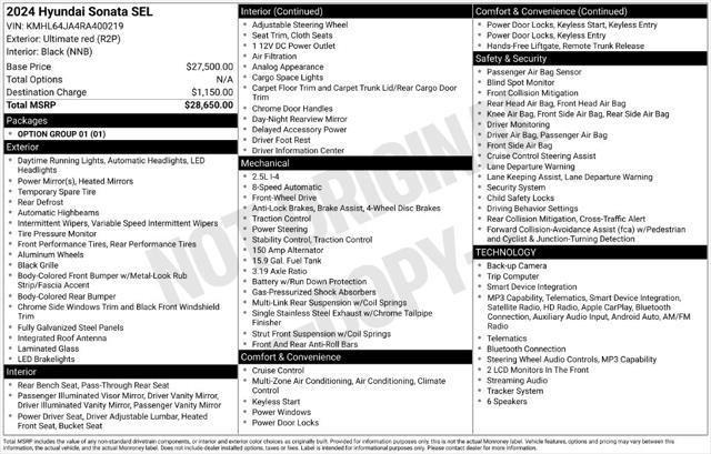 2024 Hyundai Sonata - $21,575