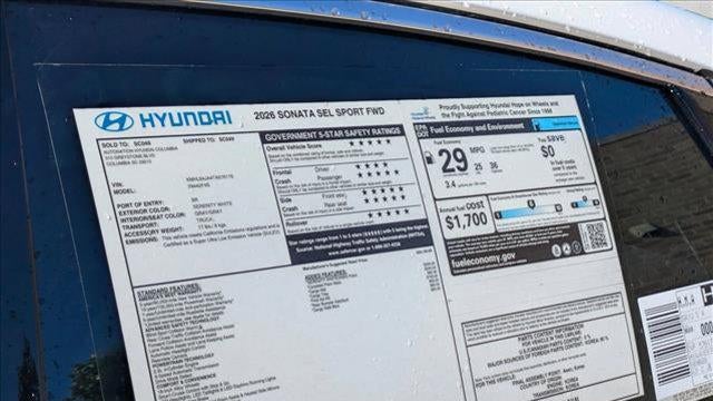 2026 Hyundai SONATA SEL Sport