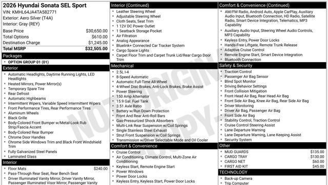 2026 Hyundai SONATA SEL Sport