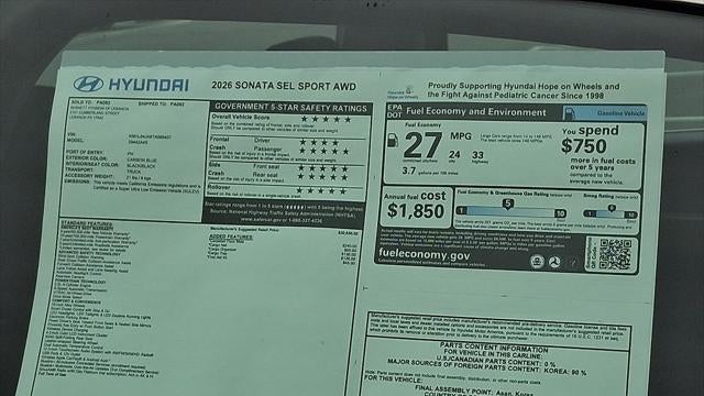 2026 Hyundai SONATA SEL Sport