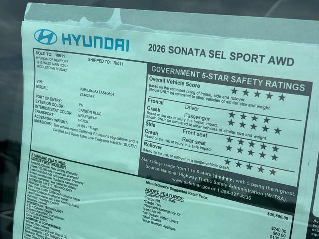 2026 Hyundai Sonata - $28,795