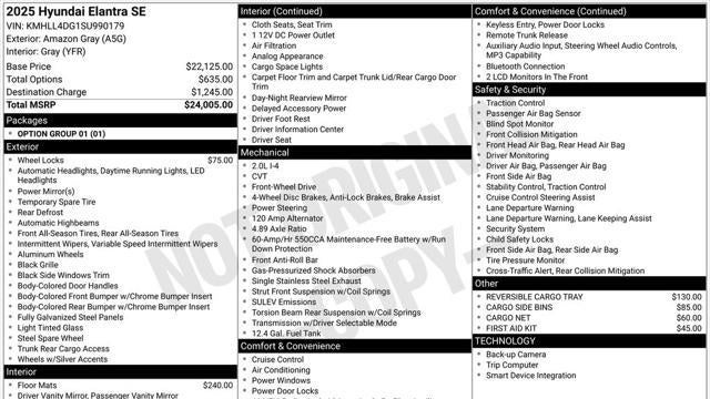 2025 Hyundai ELANTRA SE