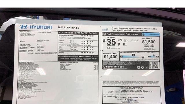 2026 Hyundai ELANTRA SE