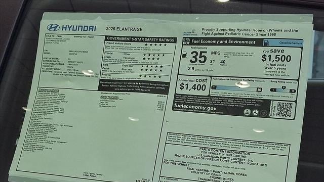 2026 Hyundai ELANTRA SE