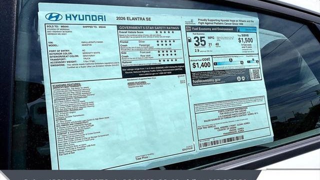 2026 Hyundai ELANTRA SE