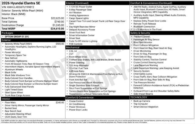 2026 Hyundai Elantra - $21,748