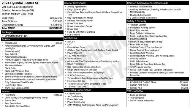 2024 Hyundai ELANTRA SE