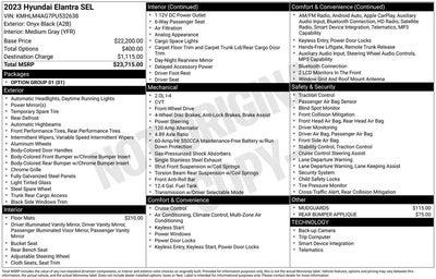2023 Hyundai Elantra SEL 4DR Sedan Sulev