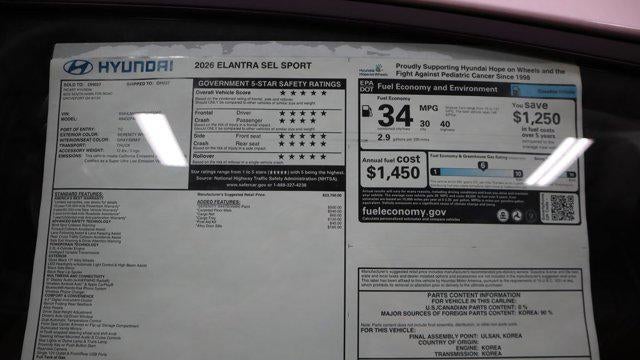 2026 Hyundai ELANTRA SEL Sport
