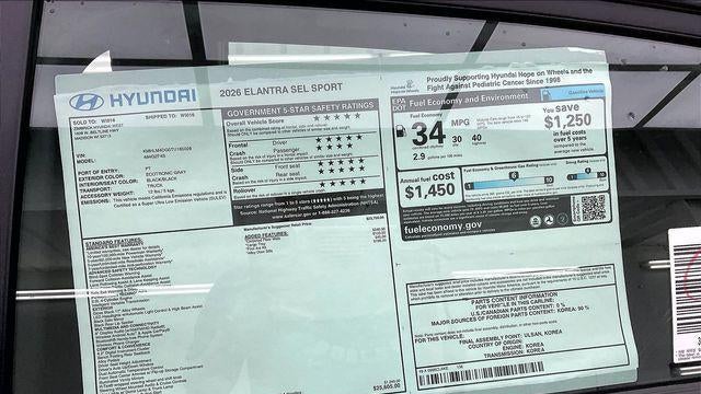 2026 Hyundai ELANTRA SEL Sport