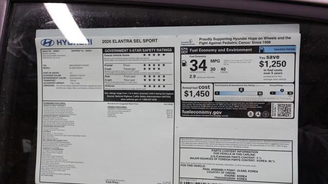 2026 Hyundai ELANTRA SEL Sport