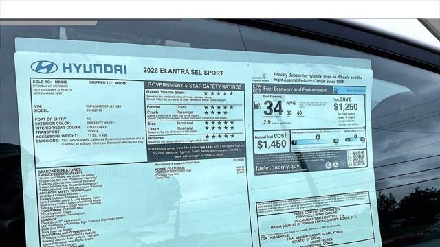 2026 Hyundai ELANTRA SEL Sport