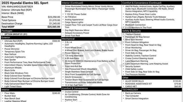 2025 Hyundai ELANTRA SEL Sport