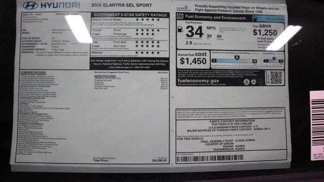 2026 Hyundai ELANTRA SEL Sport