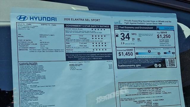 2026 Hyundai ELANTRA SEL Sport