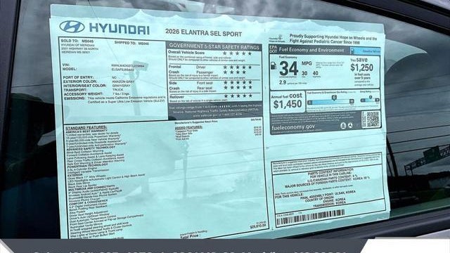 2026 Hyundai ELANTRA SEL Sport