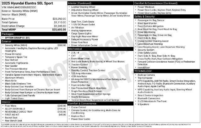 2025 Hyundai Elantra - $23,074