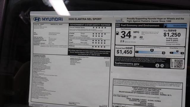 2026 Hyundai ELANTRA SEL Sport