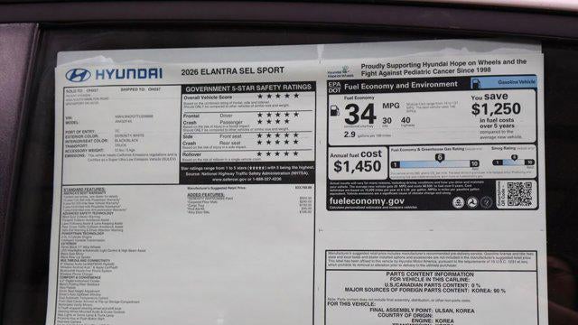 2026 Hyundai ELANTRA SEL Sport